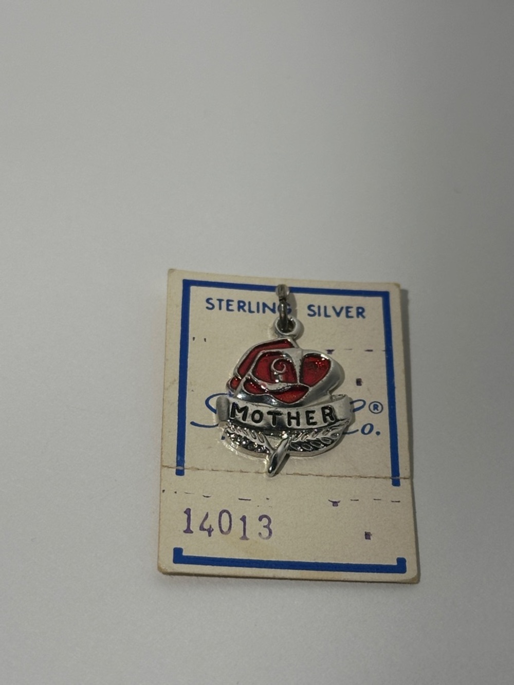 Sterling Silver Red Rose Charm Pendant